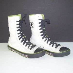 Vintage 90s Converse Black & White Leather Hi-Tops